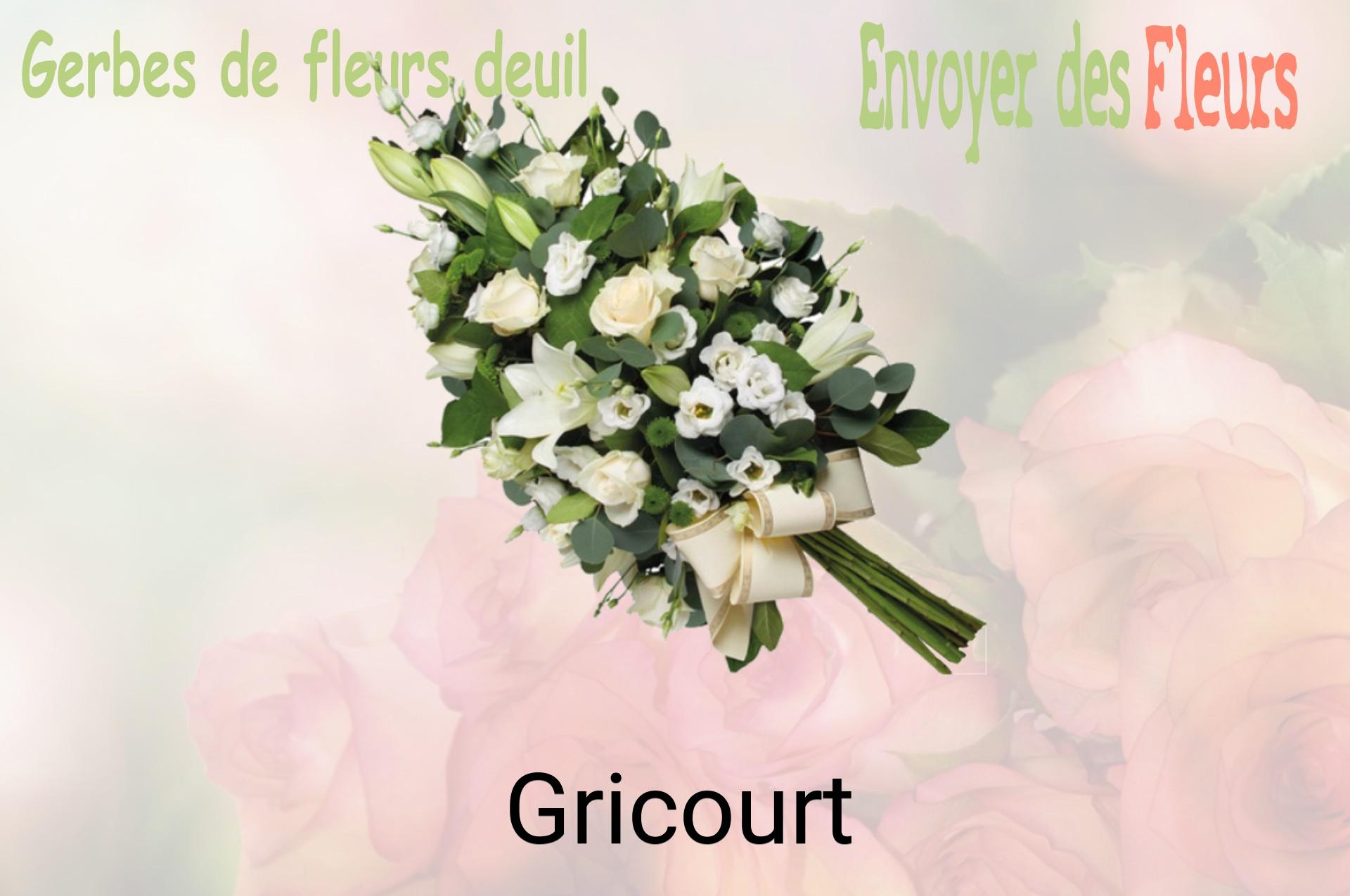 Gerbe de fleurs de deuil livrée à Gricourt